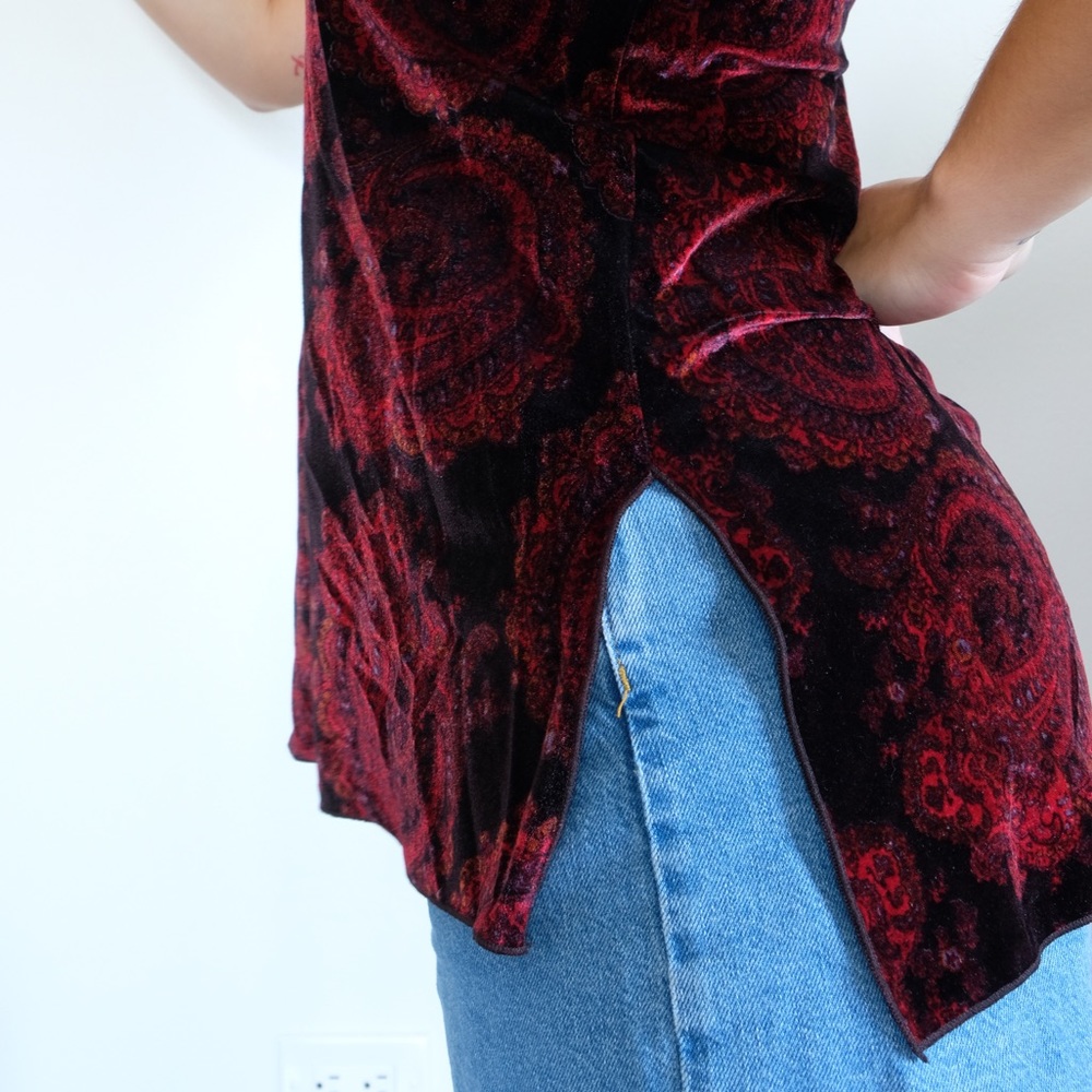 Topshop Velvet Tank-top